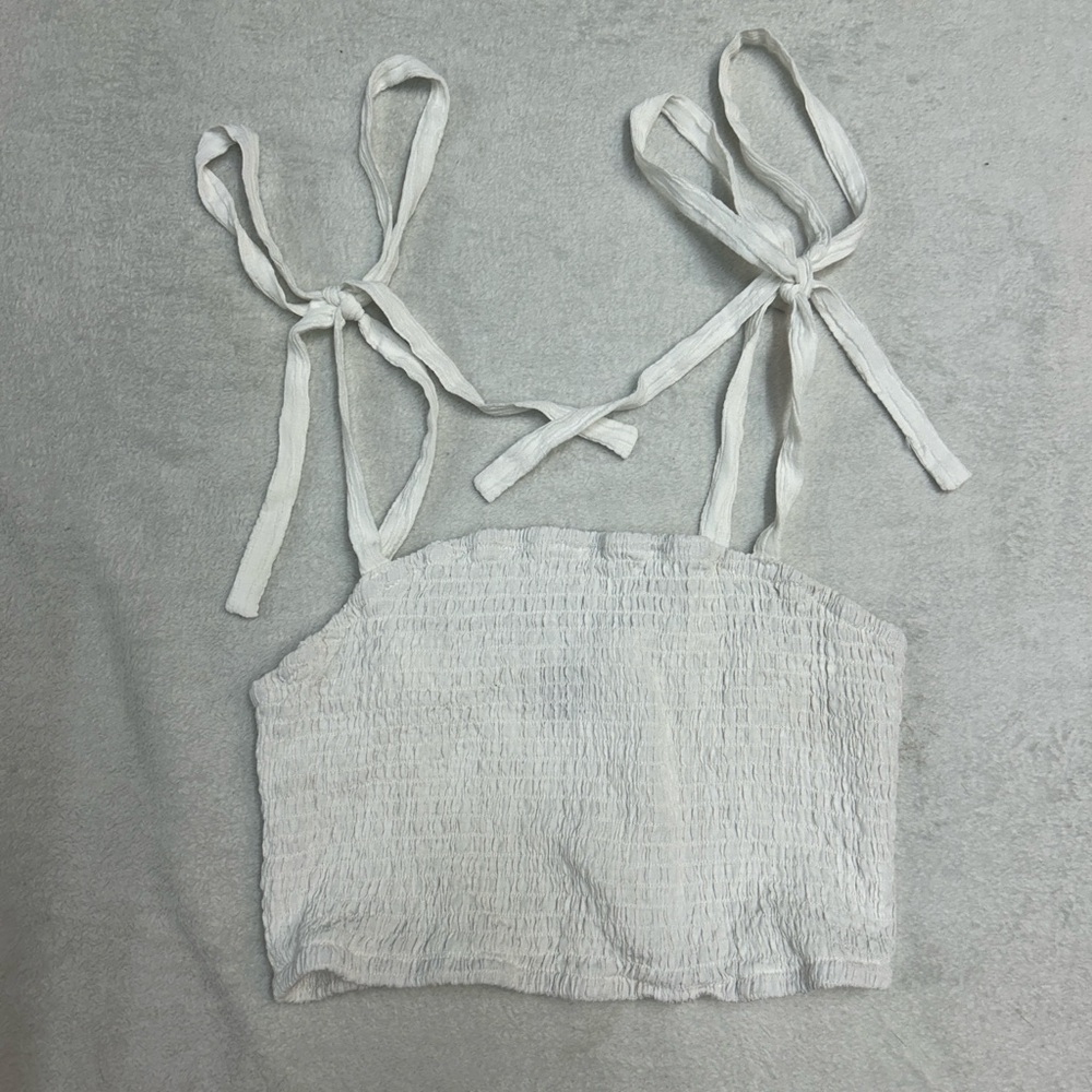 White Smocked Women's Top